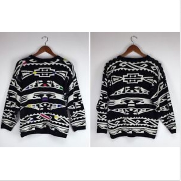 Sterling Harris VTG 80's Geo Sweater Sz M - Picture 8 of 8